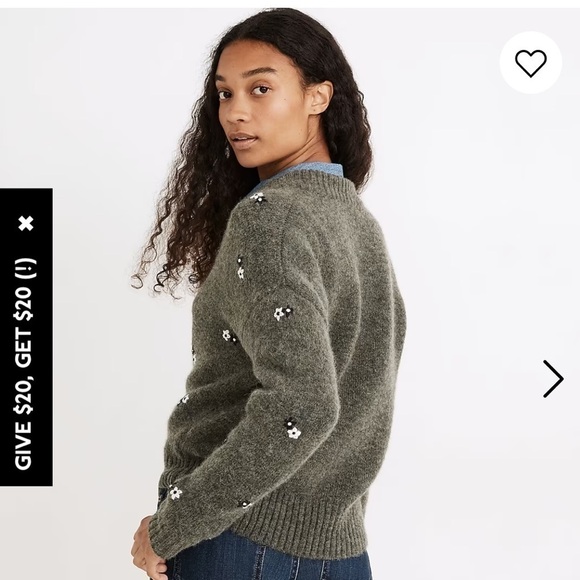 Madewell Embroidered Enfield Half Zip Wool Sweater - Picture 4 of 11